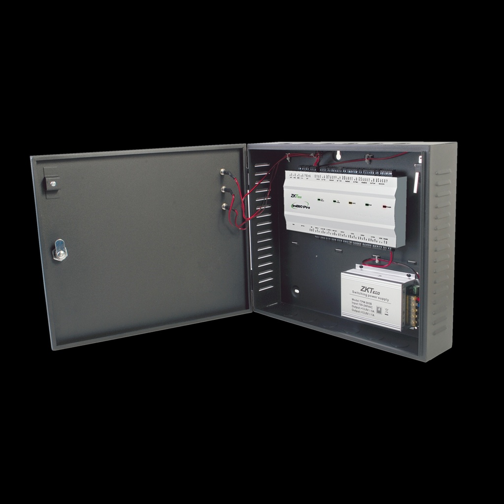 Controlador de acceso / 4 puertas / funcion adms push incluida / alta seguridad / 3 años de garantía / biometría integrada / 20,000 huellas / software de integración zkbiocvsecurity