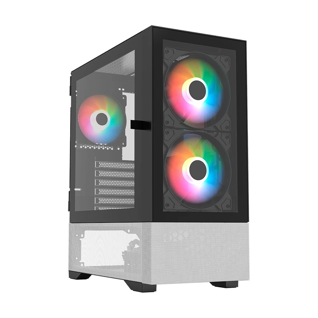 Gabinete Balam Rush Nitrox Crystal 5500 CBW Midi-Tower Micro-ATX/Mini-ITX USB 2.0/3.0 Sin Fuente 3 Ventiladores Instalados