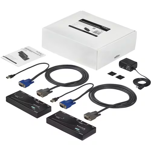 Extensor de Consola KVM USB por Cable Ethernet Cat5 UTP RJ45 - 150m - 2 Computador(es) - 1 Usuarios locales - 1 Usuarios remotos - 152.40m Alcance - XGA - 1024 x 768 Resolución máxima de vídeo - 2 x Red (RJ-45) - 4 x USB