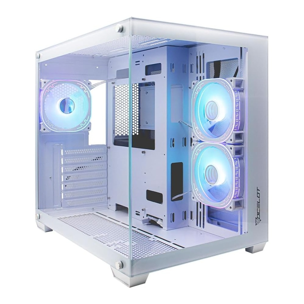 Gabinete Ocelot Gaming W-CUBE 2 Midi-Tower ATX/Micro-ATX/Mini-ITX USB 2.0/3.0 Sin Fuente 3 Ventiladores Instalados ARGB