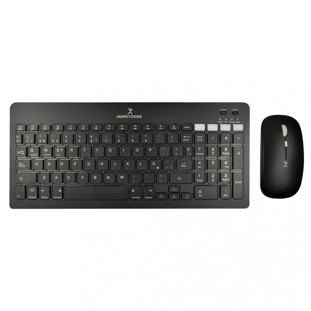 Kit de Teclado y Mouse Perfect Choice PC-201373 Inalámbrico Bluetooth Español
