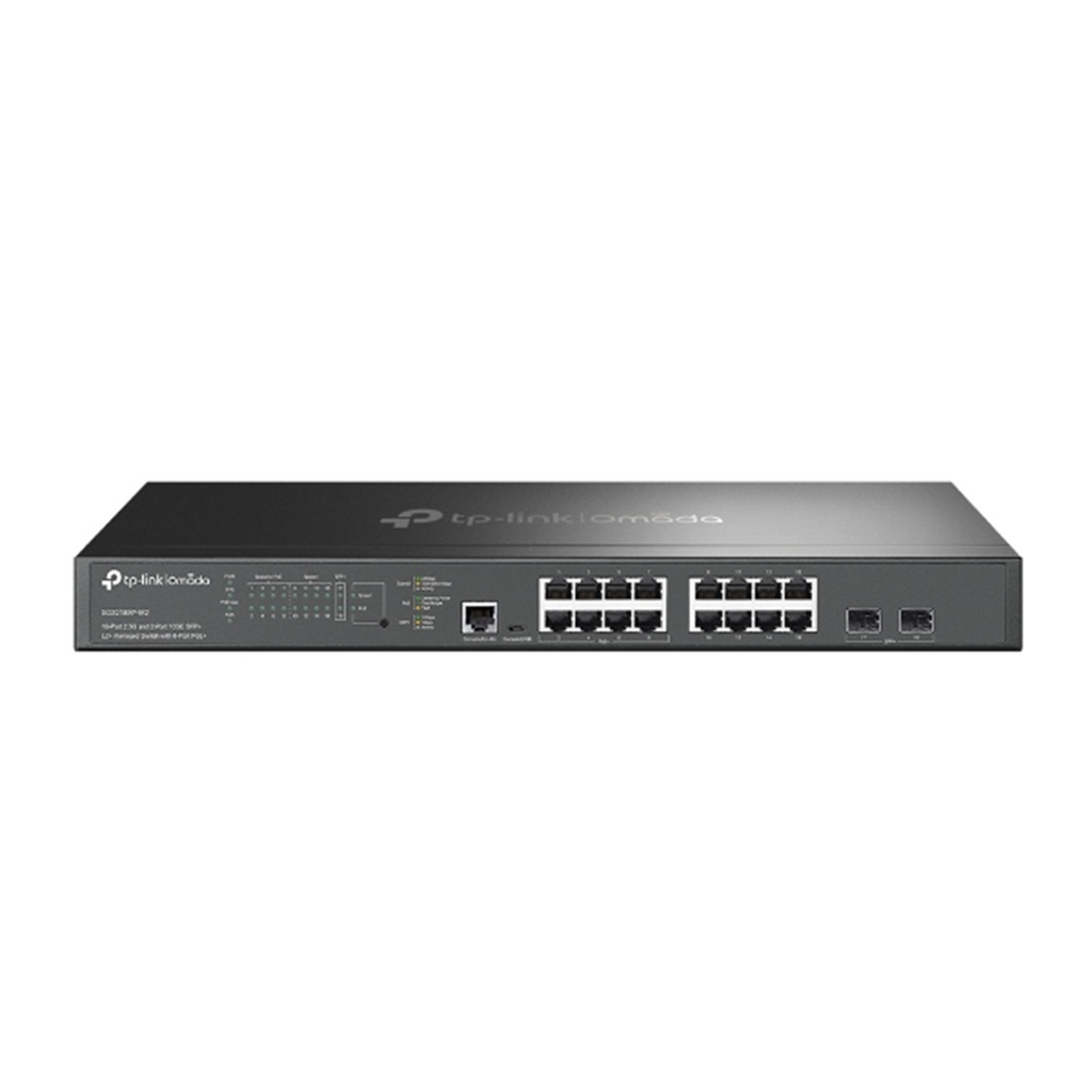 Switch TP-Link Gigabit Ethernet Omada L2+ 16 Puertos 10/100/1000Mbps + 2 Puertos SFP 120 Gbit/s 16.000 Entradas Administrable 