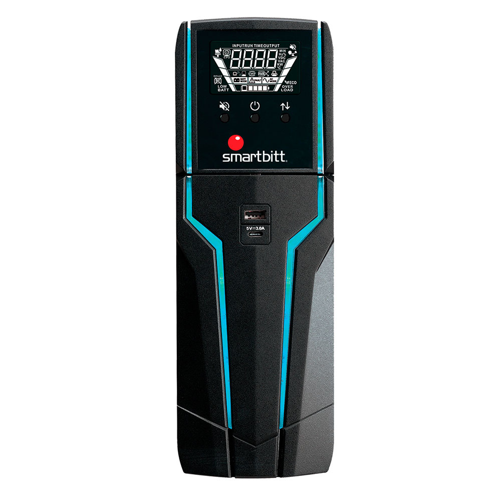 No Break Smartbitt SBNB1800G Línea Interactiva, 900W, 1.800VA, Entrada 100V - 120V, Salida 100V - 120V, 8 Salidas