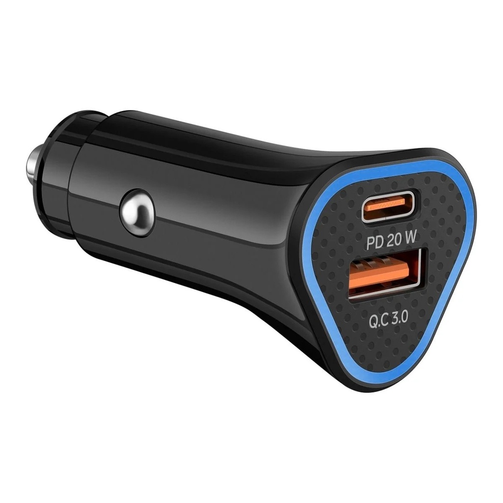 Cargador para Auto Steren ELI-875 1x USB C 1x USB A