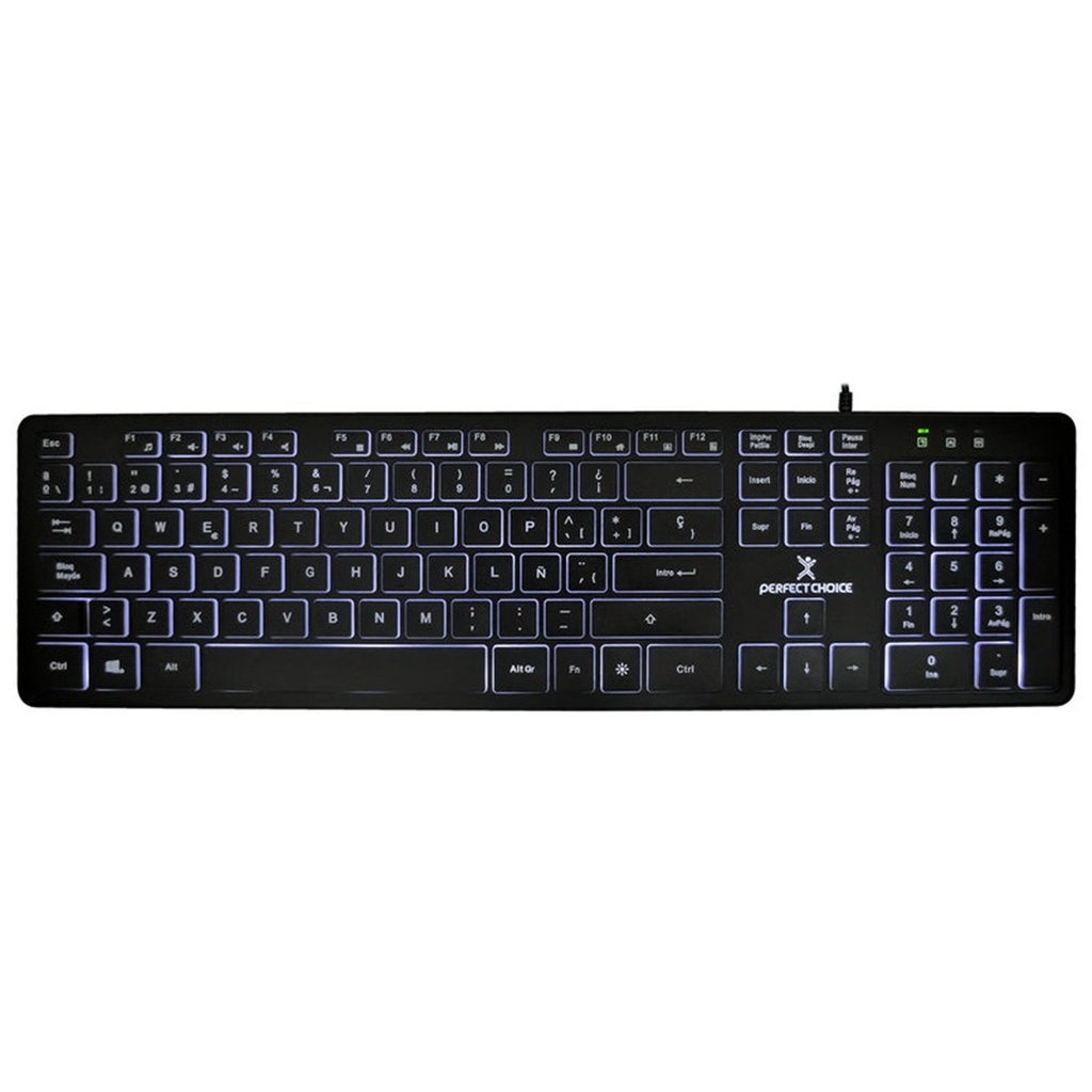 Teclado Perfect Choice PC-201304 Alámbrico USB Retroiluminado Español