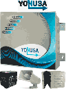 Paquete De Energizador Anti Plantas O Alta Frecuencia Yonusa De 10,000V Con Hasta 10,000 Mts lineales Incluye Batería De Respaldo De 12VDC A 4.5 AH Direna De 30W Y Gabinete Metálico