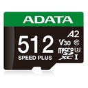 Memoria micro sdxc adata, 512 gb, uhs-i, class 10, adaptador sd