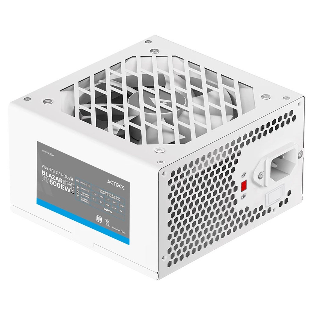 Acteck Fuente de Poder PC 500W Blazar EVO FT500EW ATX Blanco (ES-05001EW)