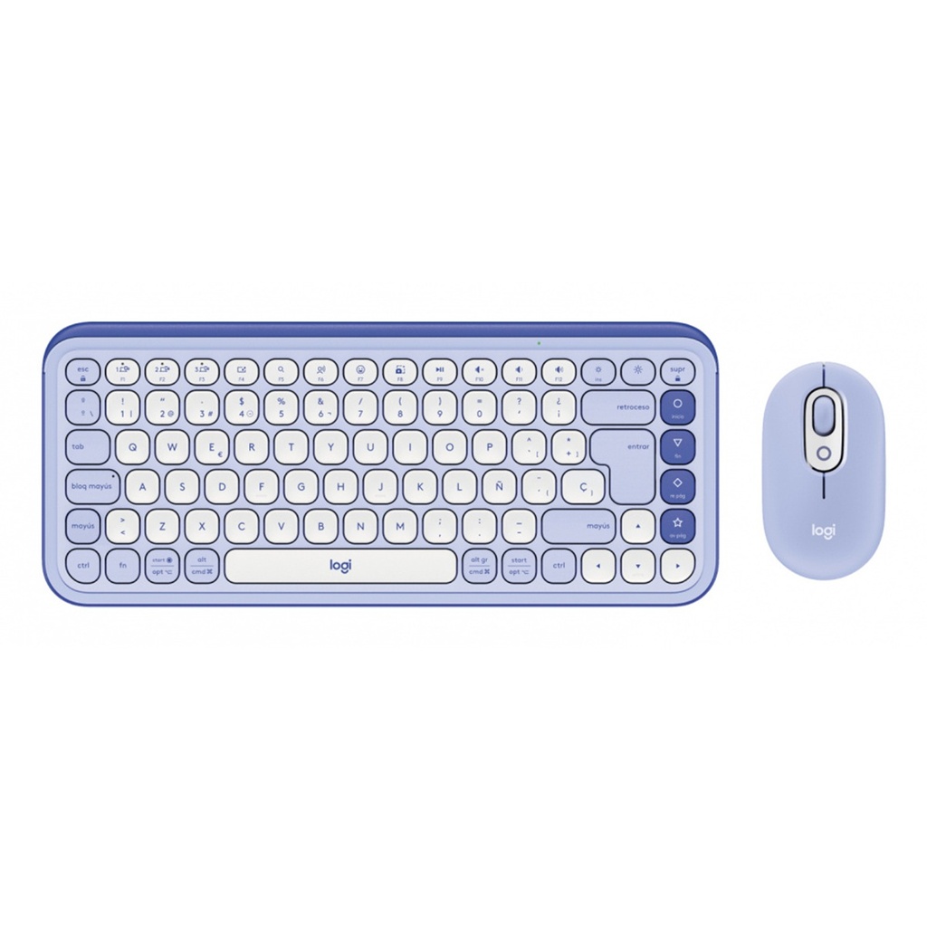 Kit de Teclado y Mouse Logitech POP Icon Combo Inalámbrico Bluetooth Español