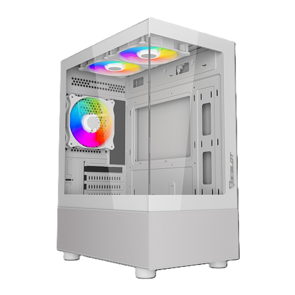 Gabinete Gamer Ocelot Micro ATX Con 3 Ventiladores Sin Fuente De Poder