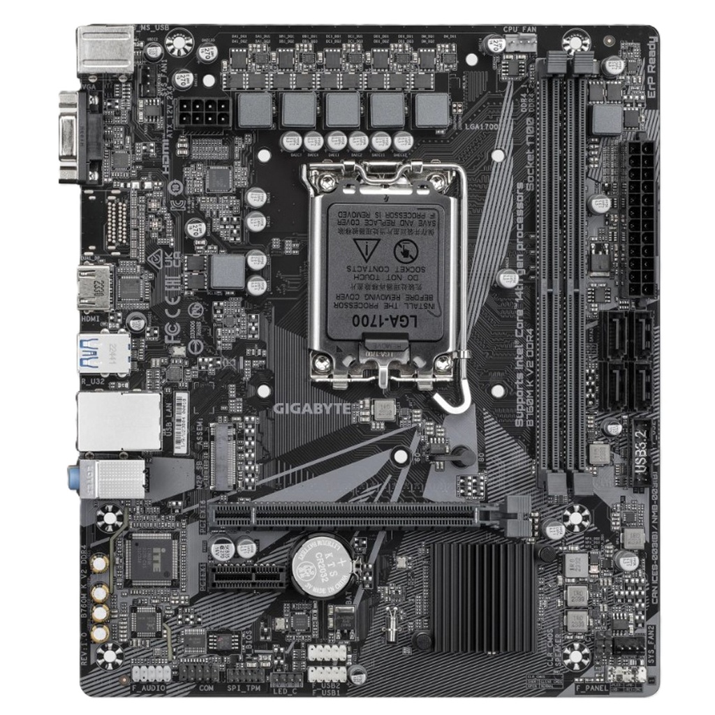 Tarjeta Madre Gigabyte B760M K V2 DDR4 LGA 1700 M-ATX 2x RAM DDR4 DIMM