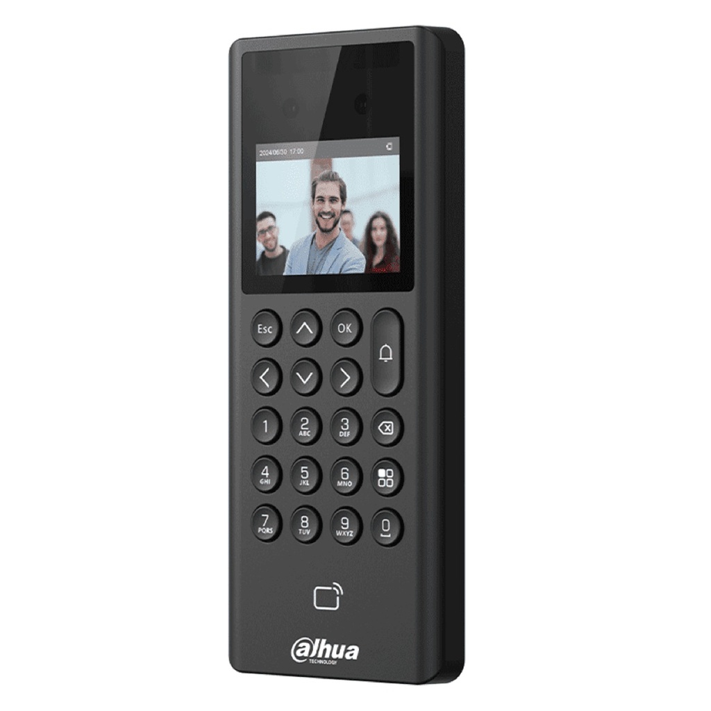 Control De Acceso Dahua DHI-ASI3203E 2.4" Con  Reconocimiento Facial 1,000 Rostros Usuarios y Contraseñas, 3,000 Tarjetas 