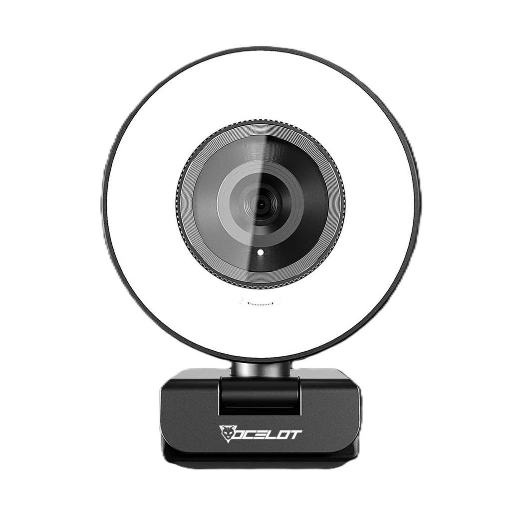 Webcam Para Streaming Ocelot Full HD 60 FPS Con Aro De Luz De Tono Ajustable