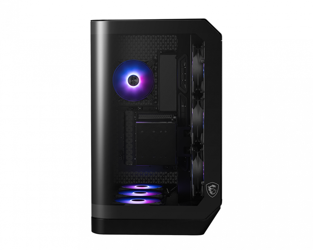 Gabinete msi mag pano 120r pz negro vidrio templado panoramico 4*ventilador argb atx s/fuente