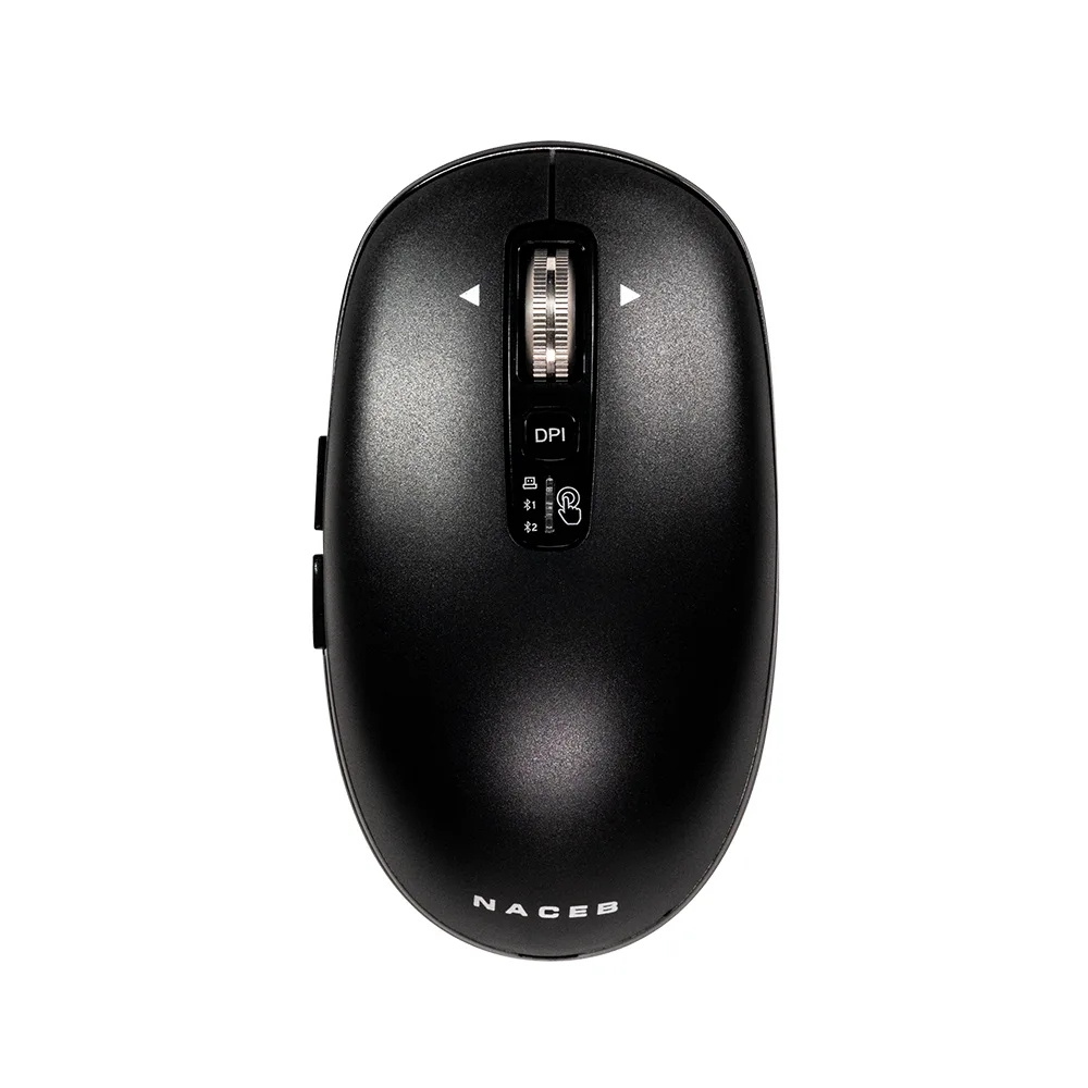 Mouse Naceb Infinity Elemental LS1, Inalámbrico, Óptico, 3.200DPI, Bluetooth, Negro