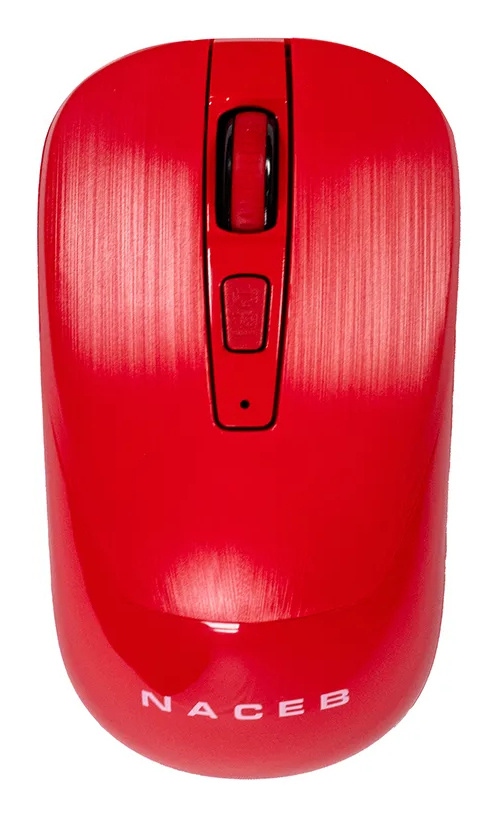 Mouse Naceb NA-0137R, Inalámbrico, Óptico, 1.600DPI, RF Inalámbrico, Rojo