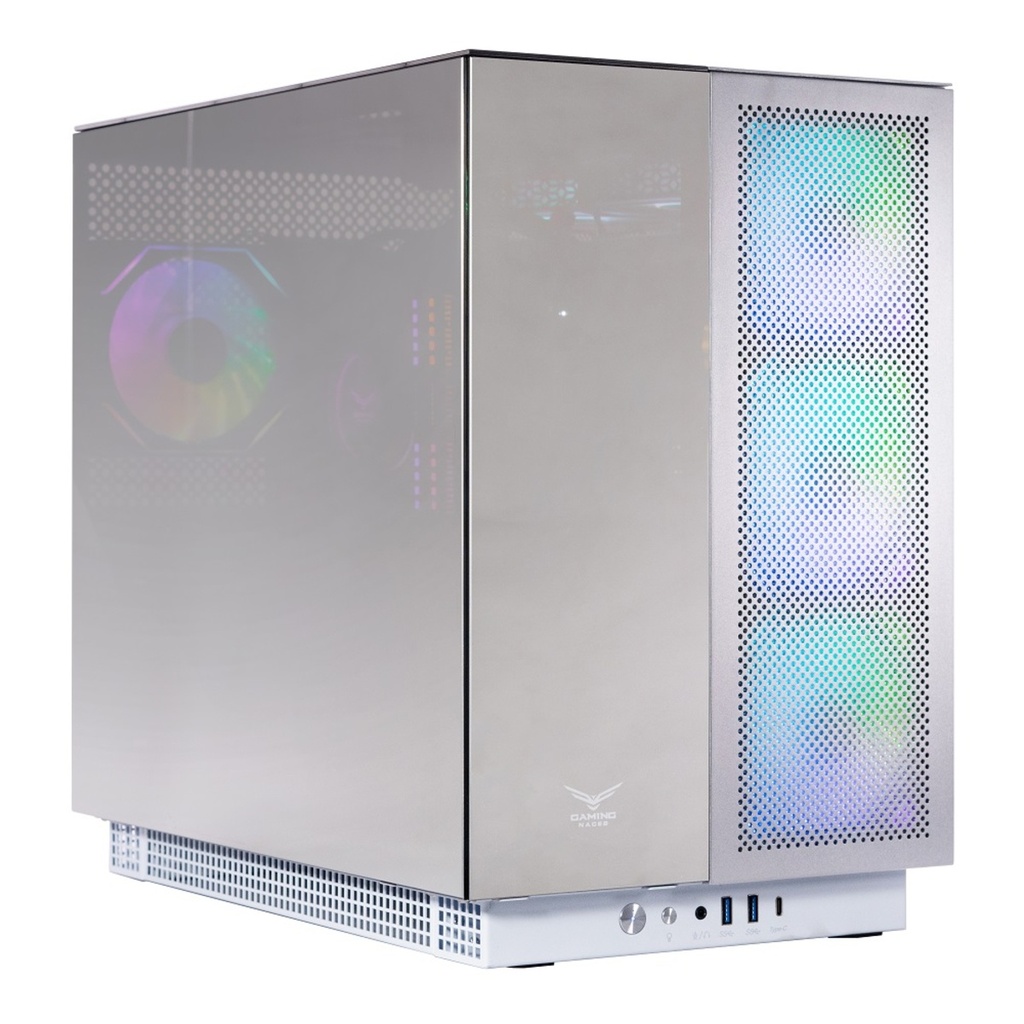Gabinete Gamer Naceb NA-0640 E-ATX Aluminio y Cristal Templado 8x Ventiladoresno Instalados