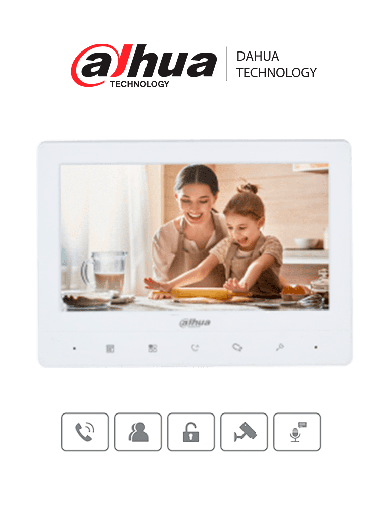 Dahua vth1020j- monitor analógico de 7 pulgadas compatible con kta01 / kta02#toctoc