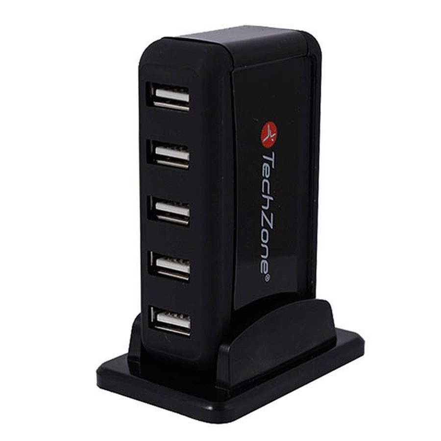 Hub 7 puertos usb 2.0 con cargador a c marca techzone