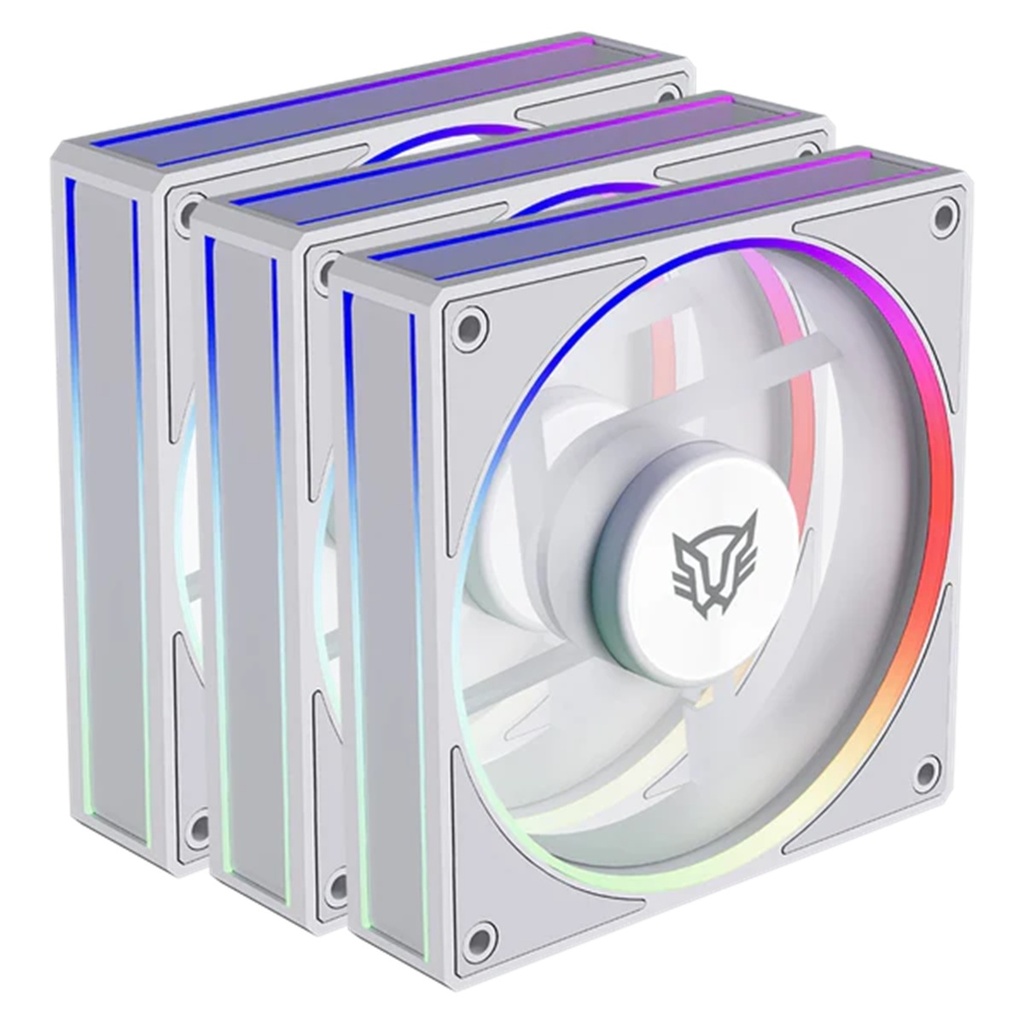 Kit 3 Ventiladores Balam Rush EOLOX BORA EXB85R Azender Series 120mm 600-1800 RPM