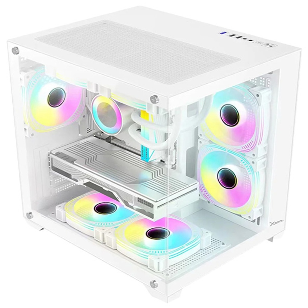 Gabinete Xzeal Cubo Cxi2 Soporta M-atx/itx Cristal Templado 3x Venitladores ARGB