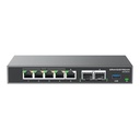 Dispositivo 4 en 1 gcc6010 grandstream conmutador ip / firewall / ruteador vpn / swicth 5 puertos gbps poe af/at / 2 puertos sfp 2.5gbps / 3 puertos wan / administrable cloud gdms