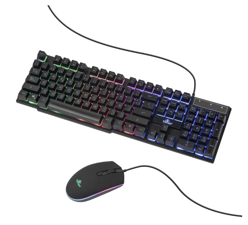 Kit Mouse Y Teclado Gamer Phoenix Yeyian YKP-20705RGB Alambrico