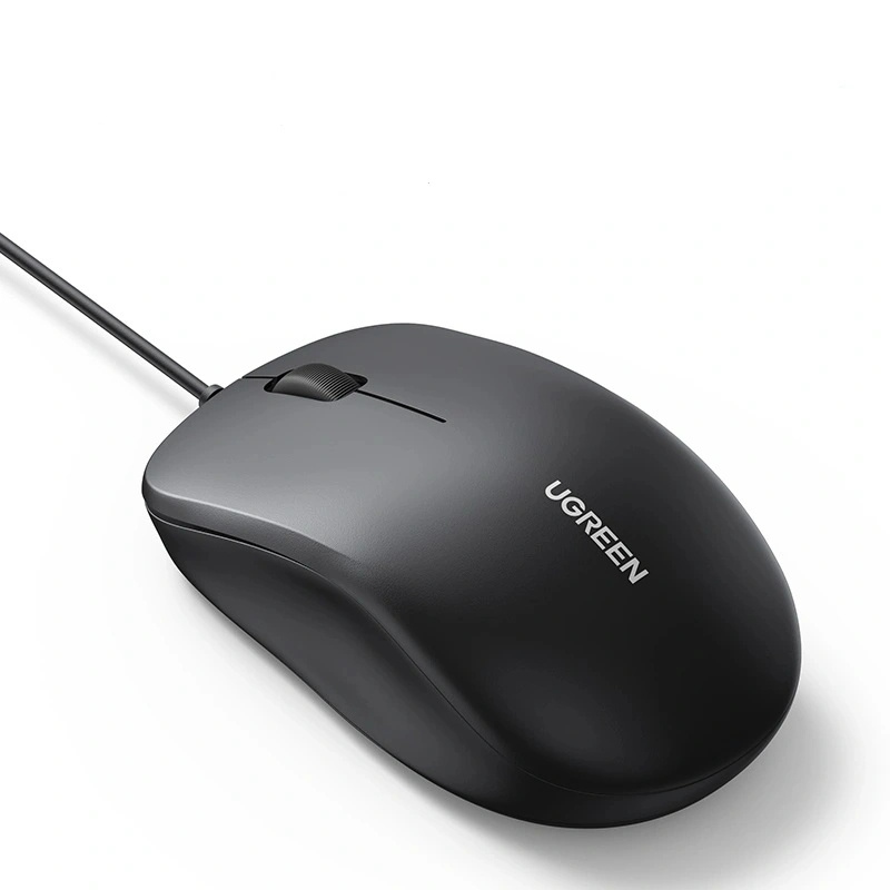 Mouse Ugreen 90789, Alámbrico, Óptico, 1.200DPI, USB-A, Negro