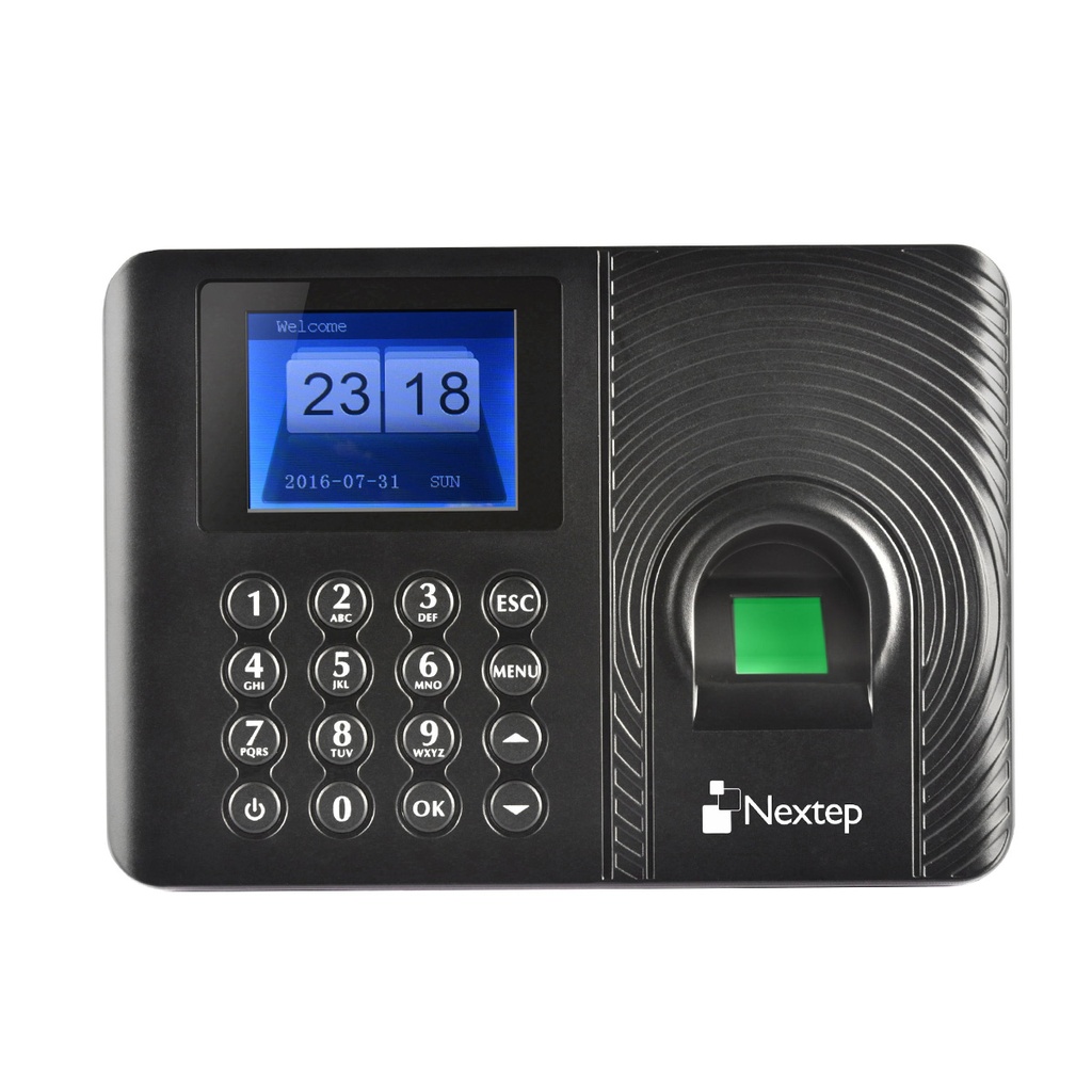 Control de Acceso y Asistencia Biométrico Nextep NE-230 1000 Huellas/Contraseñas Con Fuente de Poder