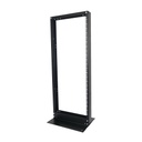 Rack de 2 postes, estándar 19", 45 unidades, fabricado en acero, base "l" para anclar a piso.