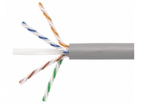 Bobina de cable utp de 305 m. de cobre, netkey, gris claro, categoría 6 (24 awg), 1000mbps,  riser (cmr), de 4 pares