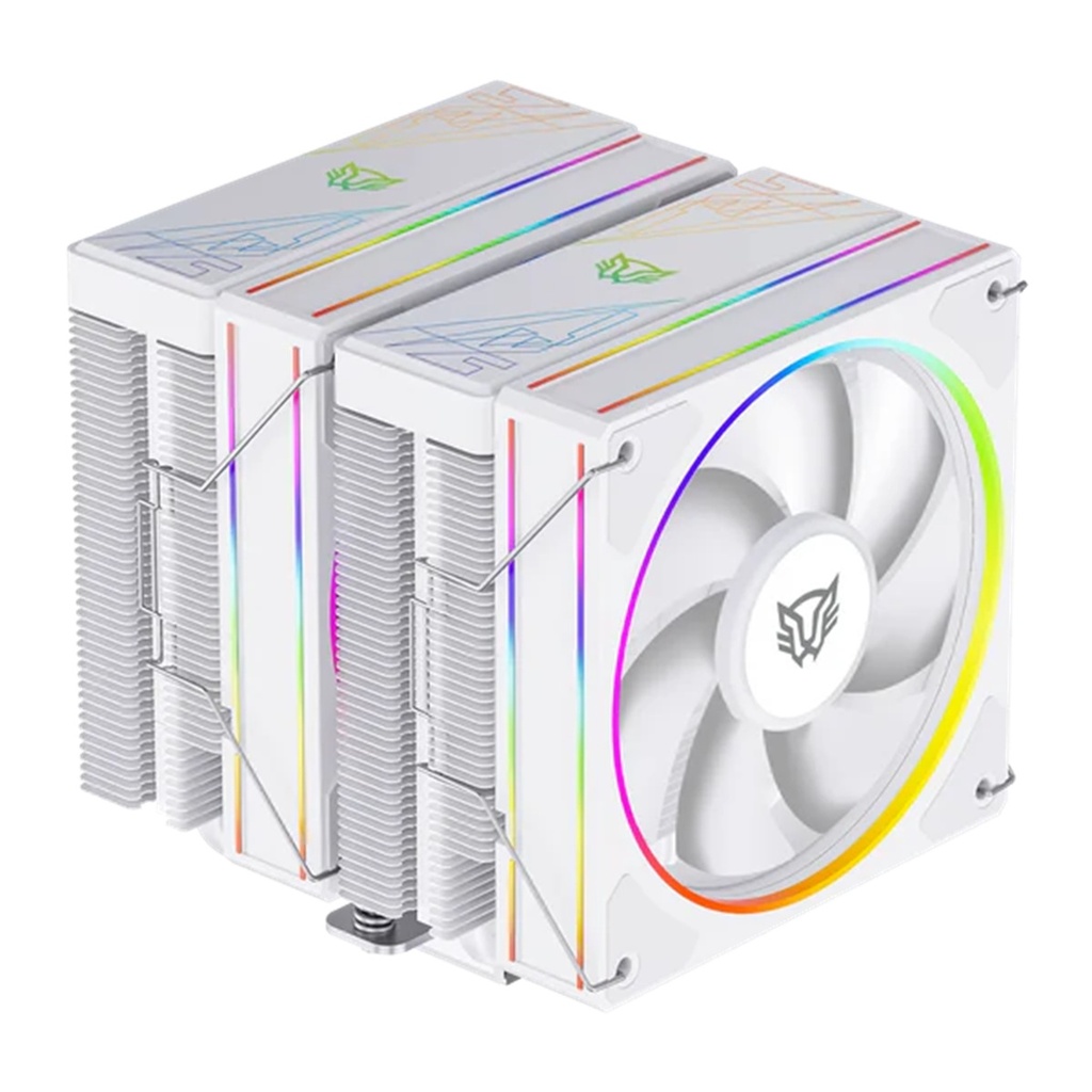 Ventilador Balam Rush Heliux Pro HEX70 Doble Disipador  ARGB TDP 270W AMD e Intel Hidrodinámico 6 Pipas 2 Ventiladores Conector PWM y ARGB Ruido 37.1 dB