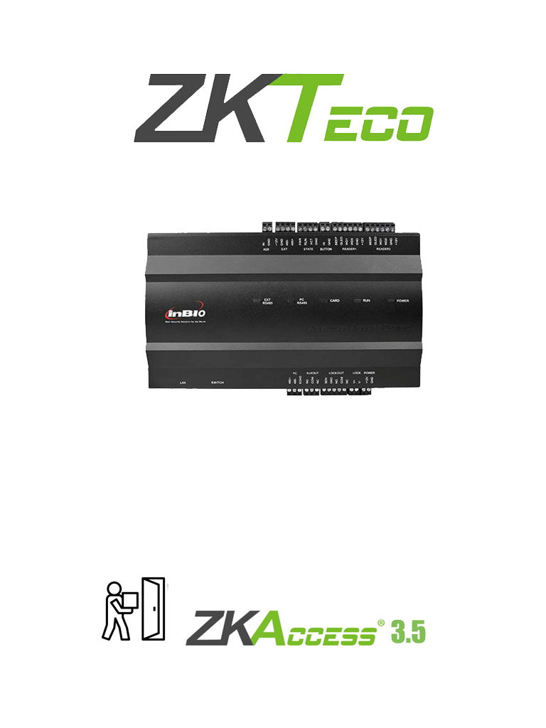 Panel De Control ZKSoftware inBio-160 Para 1 Puerta 30.000 Usuarios