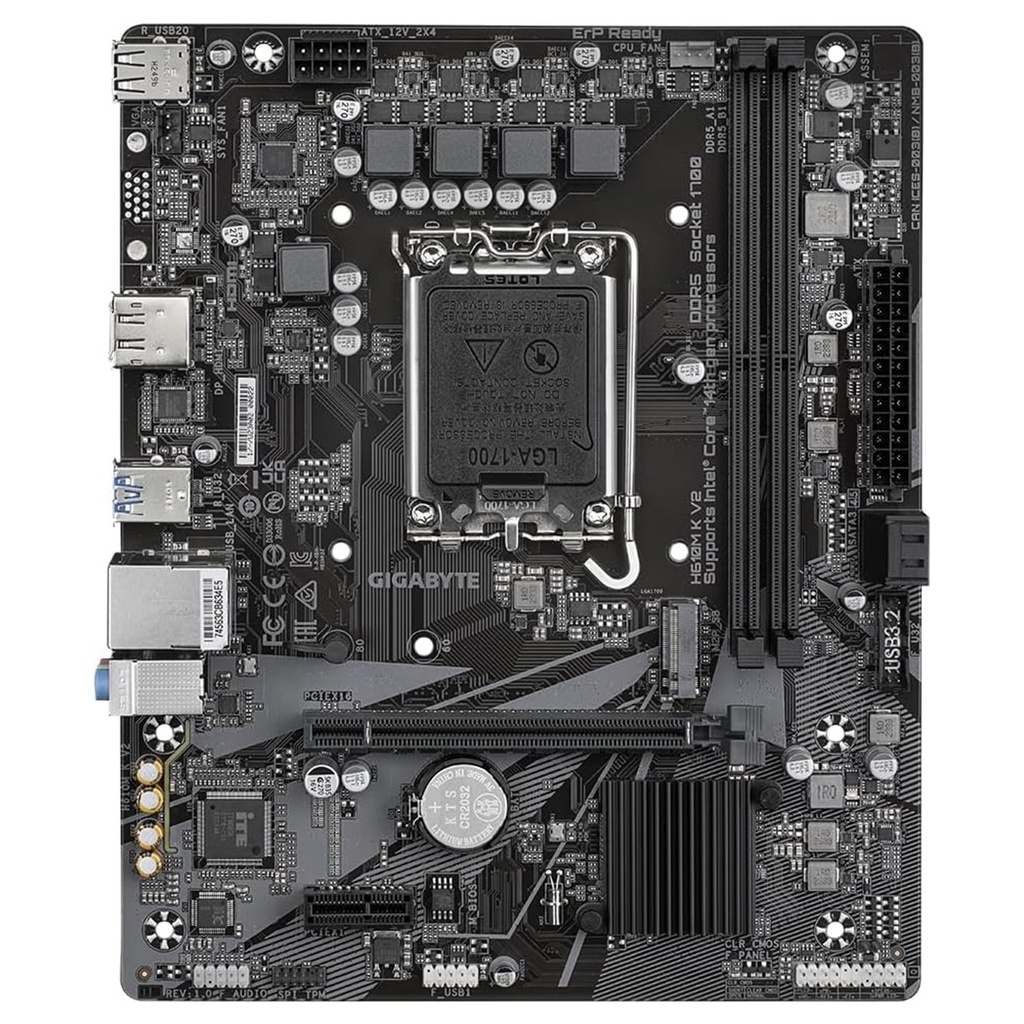 Tarjeta Madre Gigabyte H610M K V2 Micro-ATX LGA 1700 128 GB DDR5 HDMI DisplayPort Para Intel 