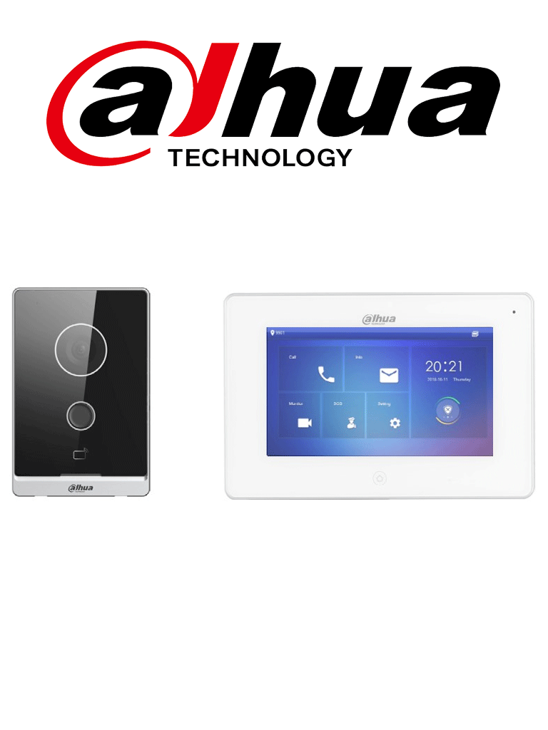Dahua kitw01 - proximamente kit de videoportero ip wifi frente de calle, monitor / pantalla lcd touch de 7"/ cámara 2mp / ranura