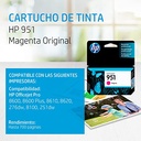Cartucho hp 951 magenta officejet cn051al