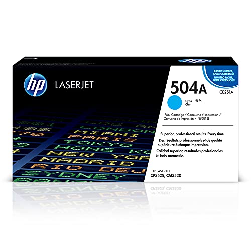 Toner hp 504a cian laserjet cp3525 cm3530 ce251a