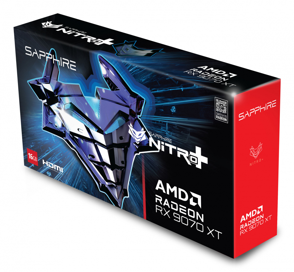 Tarjeta de video sapphire 11348-01-20g nitro+ radeon rx 9070 xt 16gb gddr6  2*dp 2* hdmi