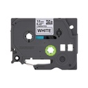 Cinta Laminada Brother Estandar Texto Negro Sobre Cinta Blanca 12mmx8m
