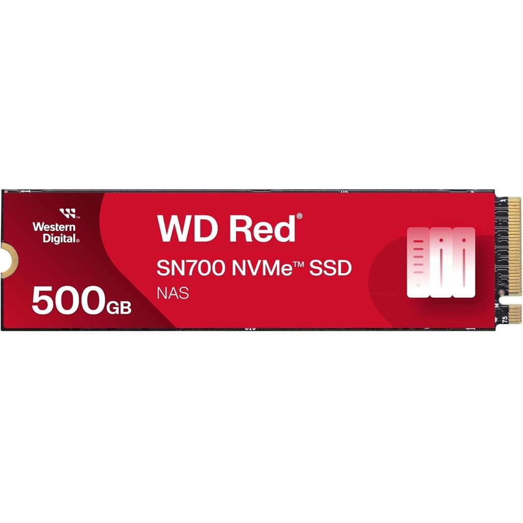 Western Digital 500 GB WD Red SN700 NVMe Unidad Interna de Estado sólido SSD para Dispositivos NAS - Gen3 PCIe, M.2 2280, hasta 3,430 MB/s - WDS500G1R0C