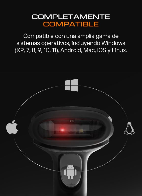 Lector de codigo de barras qian inalambrico con base 2d qob-2duwy