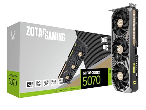 Tarjeta de video zotac gaming solid oc geforce rtx5070 oc 12gb rgb triple fan gddr7 192-bit pcie 5.0 x16 1xhdmi 3xdp