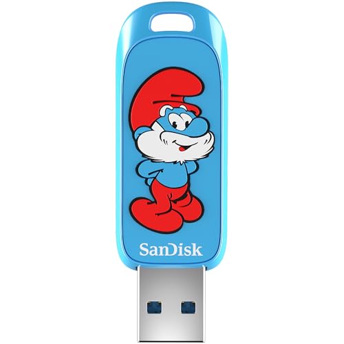 Memoria sandisk 128gb usb 3.2 smurfs papa pitufo lectura 130mb