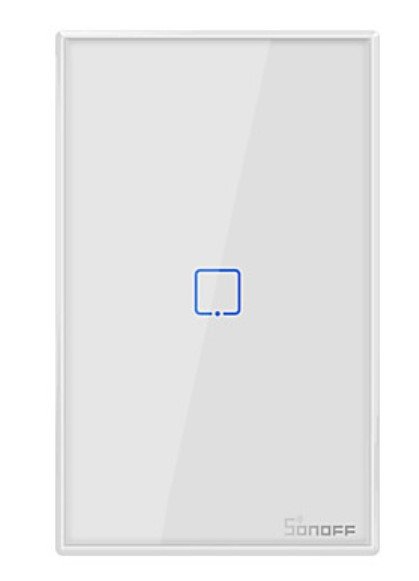 Apagador de pared touch on/off sonoff t2us1c (nueva versión) smart inalámbrico wifi para solución de smart home con temporizador para ios y android compatible con alexa/google home/ifttt 1ch wifi 2.4ghz rf 433 hasta 2amp