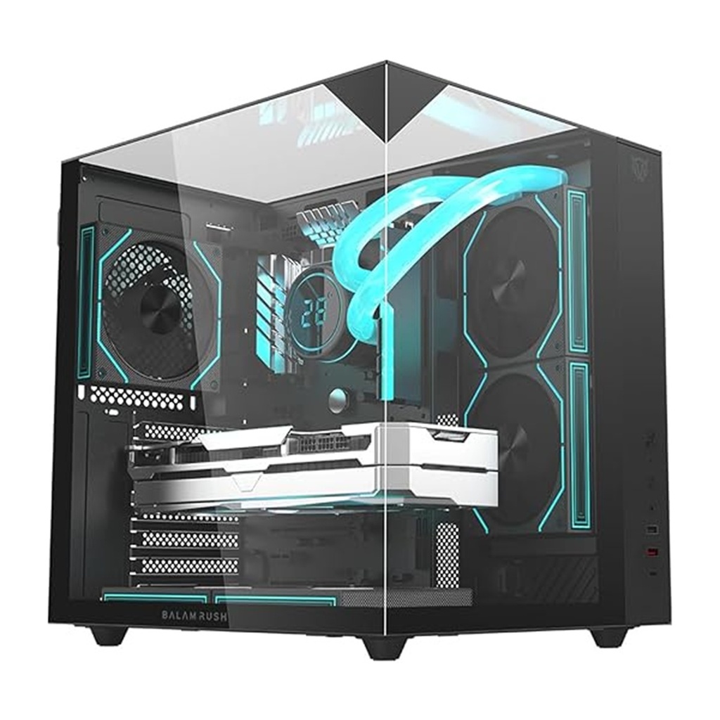 Gabinete Balam Rush Tank Majestic 6600 Midi-Tower ATX/Micro-ATX/ITX USB 2.0/3.0 sin Fuente 3 Ventiladores Instalados