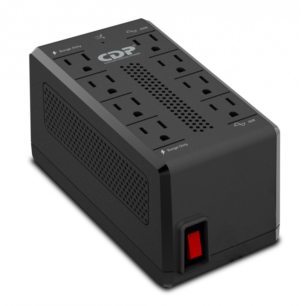 Regulador CDP RAVR1408, 700W, 1.400VA, Entrada 80 - 150V, Salida 120V, 8 Salidas