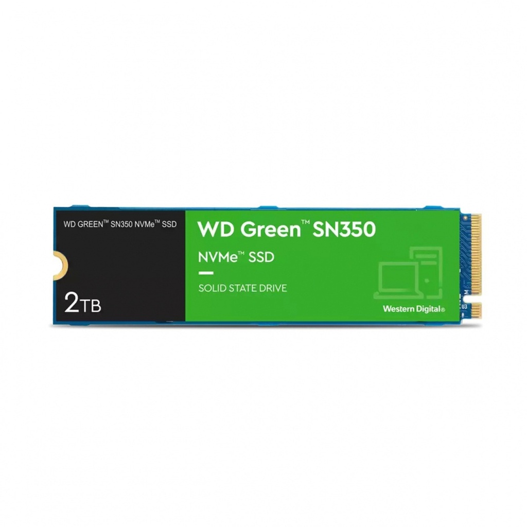 Unidad SSD WD Green SN350 NVMe 2TB M.2 3000 MB/s Escritura 3200 MB/s Lectura PCI Express 3.0