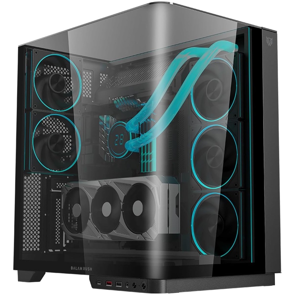 Gabinete Balam Rush Tank Expert Curve 7800 Midi-Tower ATX/Micro-ATX/ITX USB 2.0/3.0 sin Fuente 5 Ventiladores Instalados