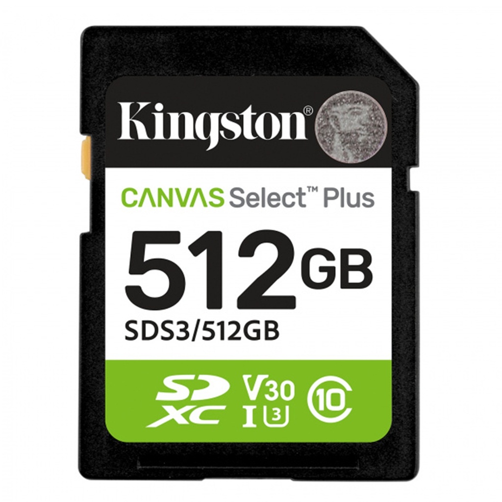 Memoria Flash Kingston Canvas Select Plus 512GB SD UHS-I Clase 10