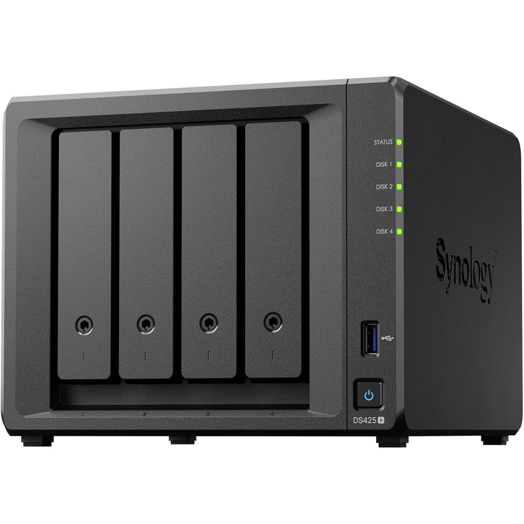 NAS 4 Bahías Synology DS425+ Intel Celeron J4125 2GB RAM M.2 SATA III máx 80TB